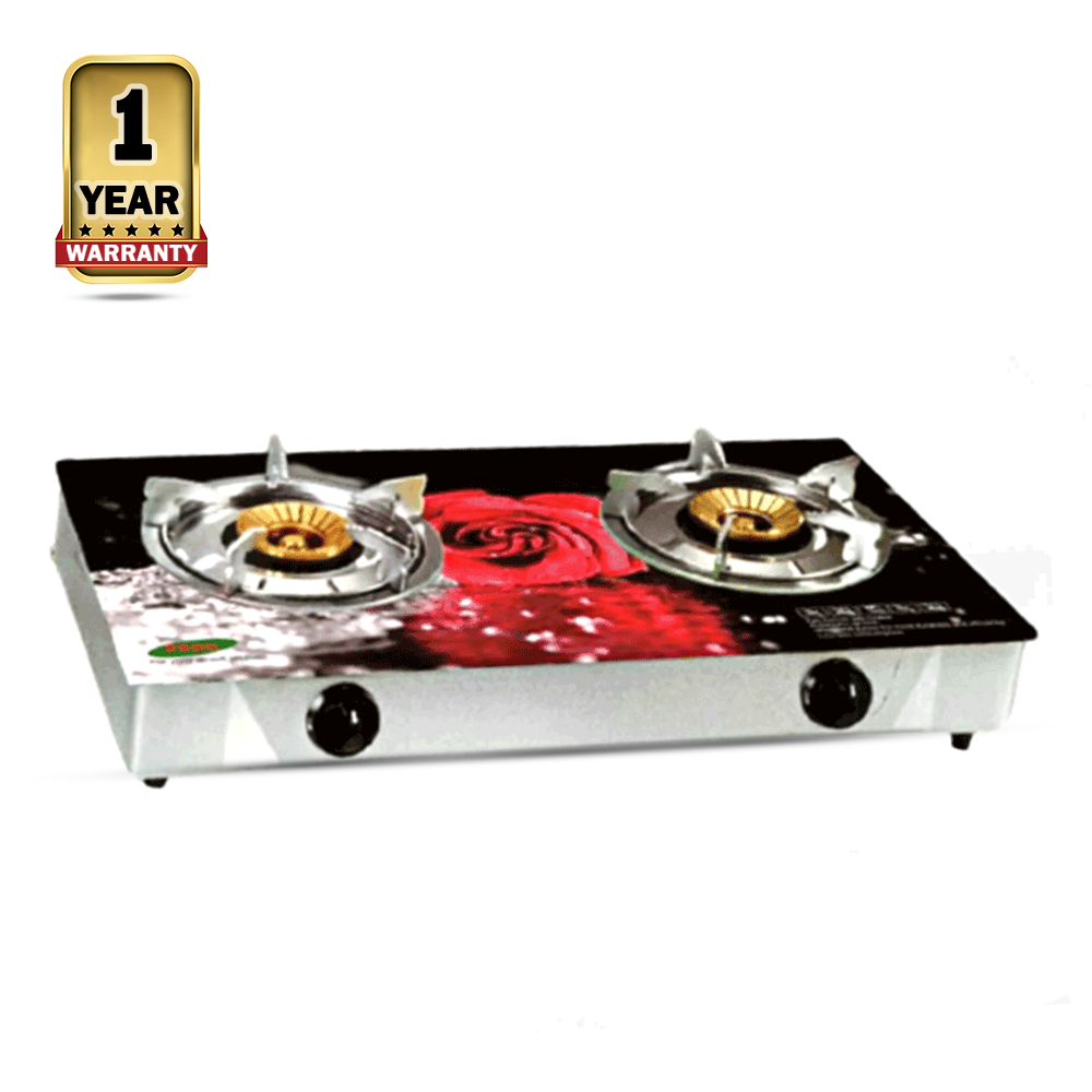 Park Deluxe Park-09 Honeycomb 95Mm 95Mm 2D Tempered Glass Double Gas Stove