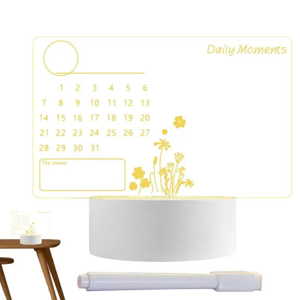 LED Note Board Luminous Calendar Message Boards For Desk - Transparent 