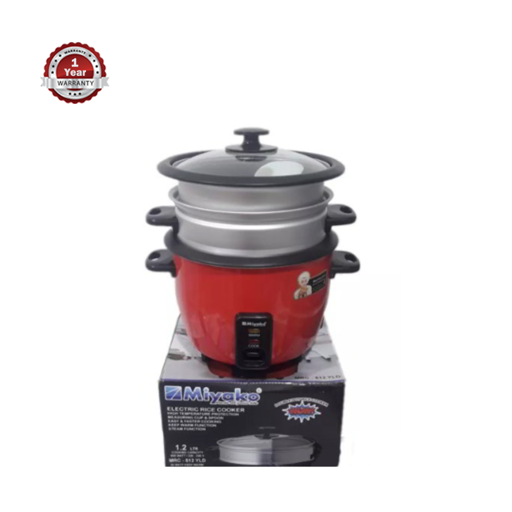 Miyako MRC-512 YLD Double Pot Rice Cooker - Red - 1.2 Ltr