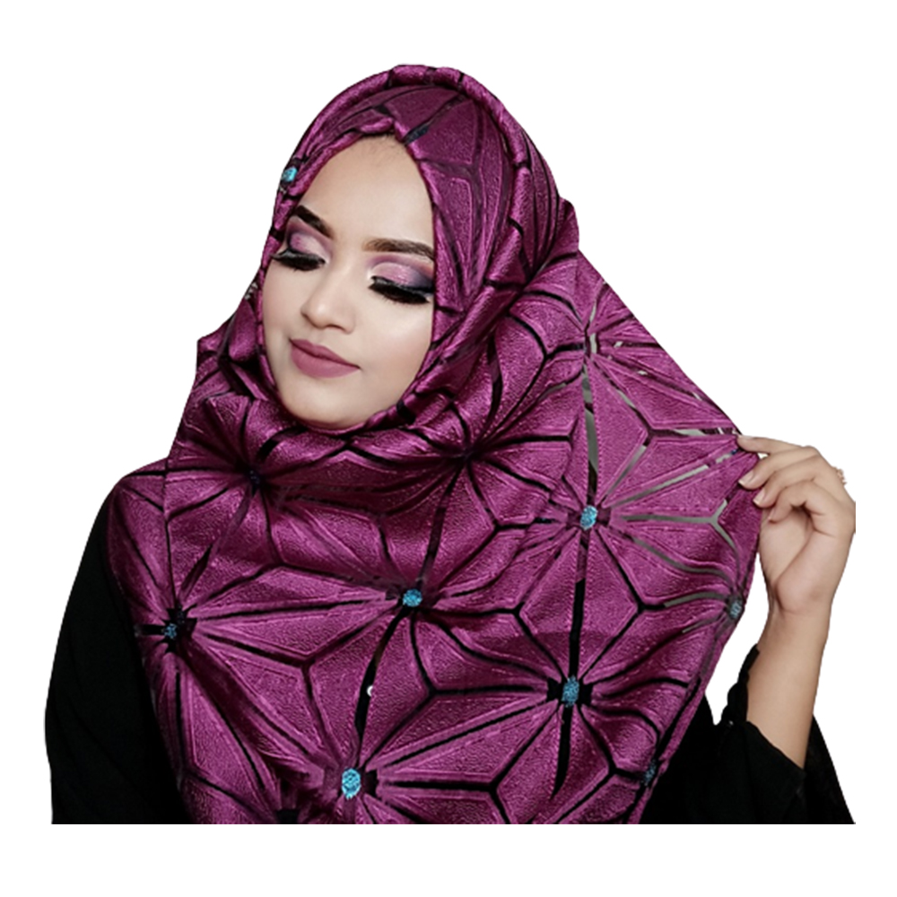 Tissue Cotton Stylish Tissue Net Hijab For Women - Purple
