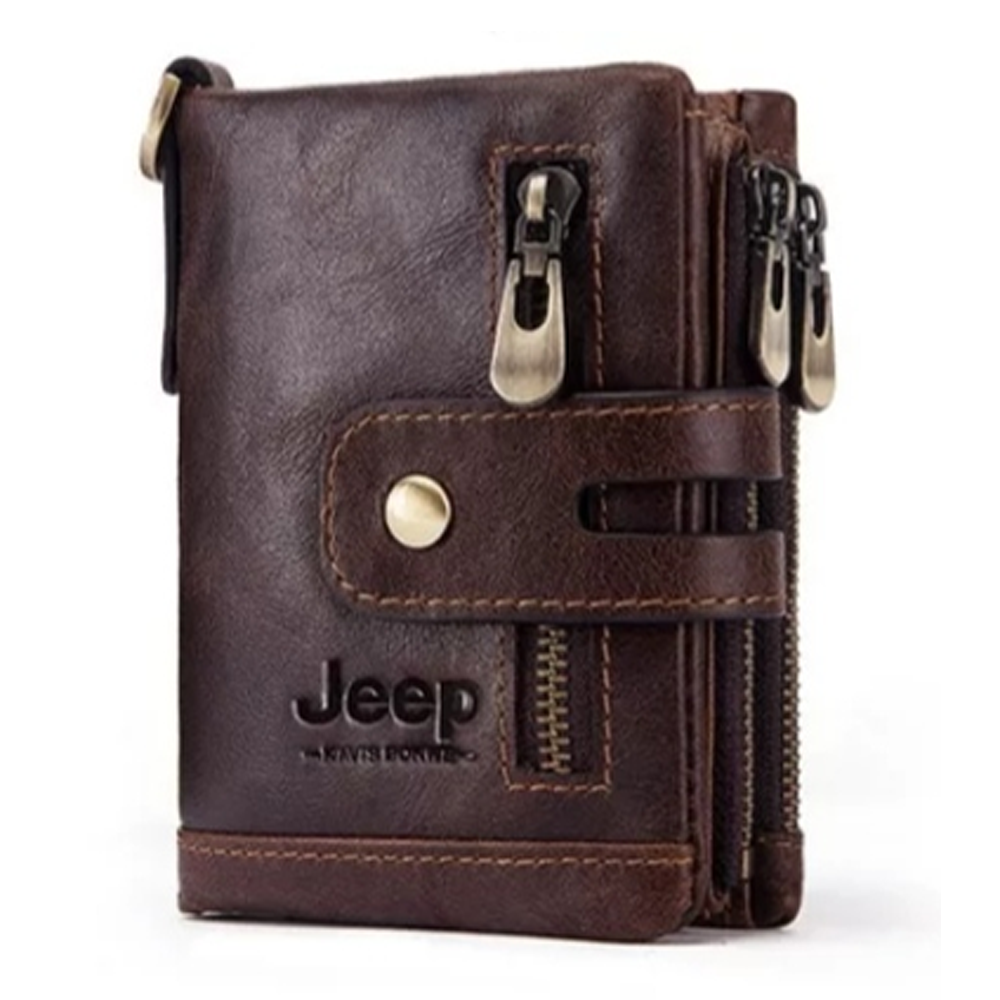 Jeep Leather Wallet For Men - Brown