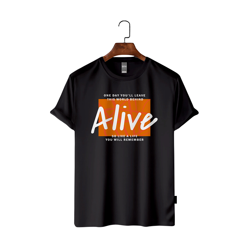 Maxan Cotton Half Sleeve T-Shirt For Men - Alive