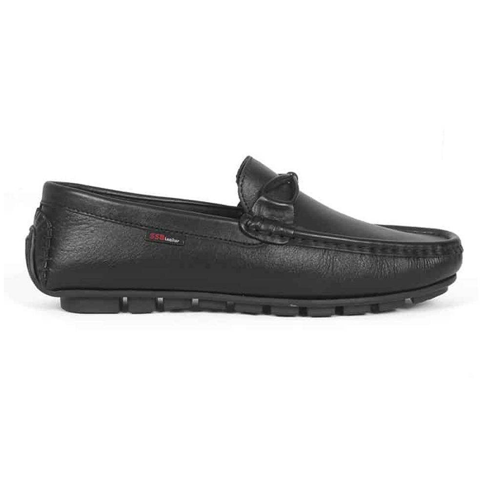 SSB Leather Loafer Shoes for Men - Black - SB-S117