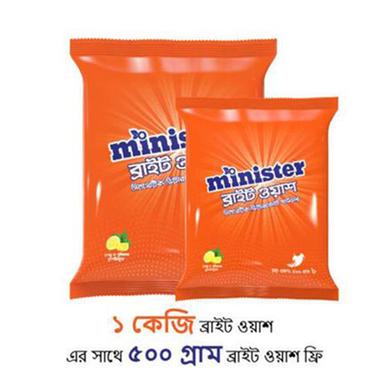 Minister Bright Wash Detergent 1 Kg 20 Pcs Ctn with Bright Wash 500 gm 20 pcs Free