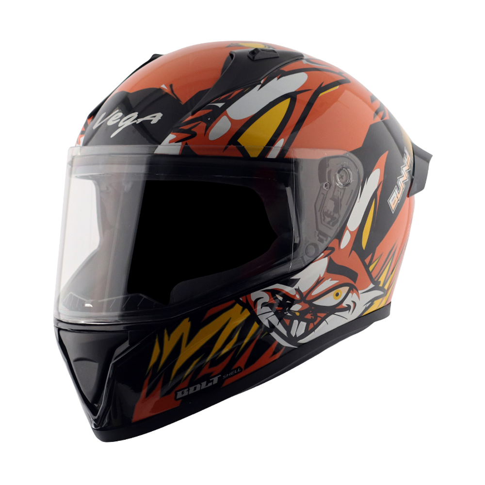 Vega Bolt Bunny Helmet - Black and Orange