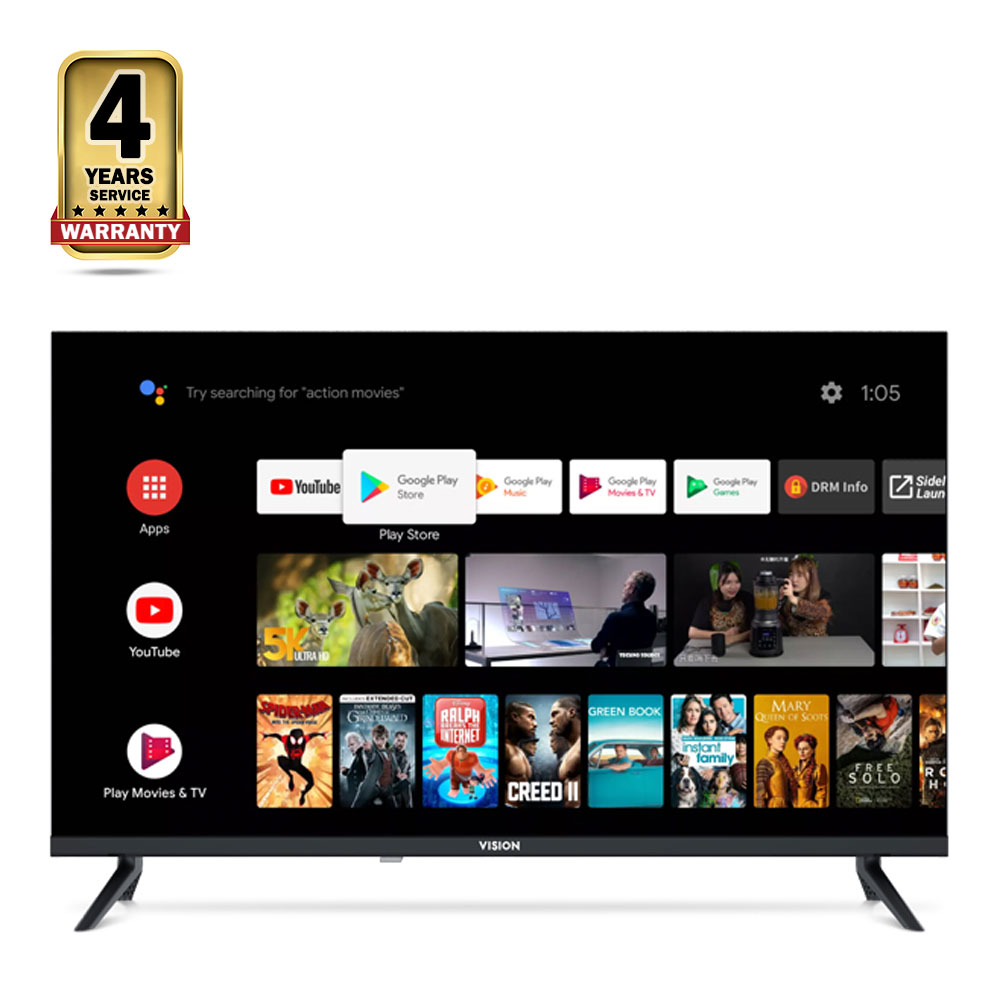 Vision E20 LED Android Smart Infinity TV - 32 Inch - Black
