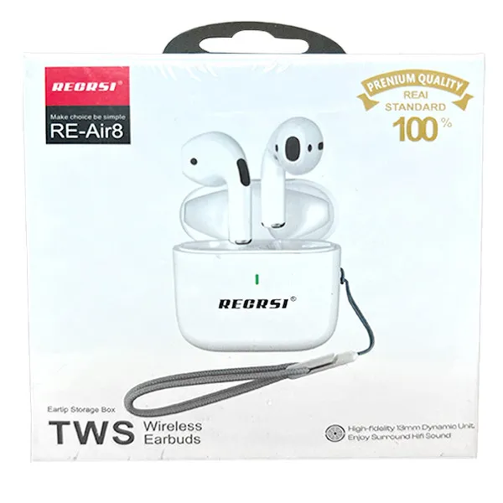 RECRSI RE-Air8 TWS Wireless Earbuds - White