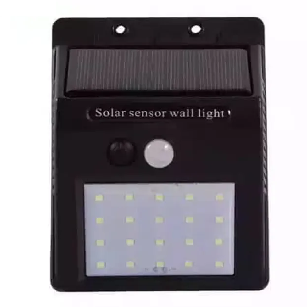 Solar Powered LED Light With Motion Sensor - Black