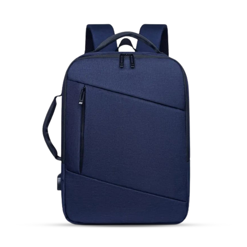 Nylon Multifunctional Backpack Laptop Bag - Navy Blue - LB-20