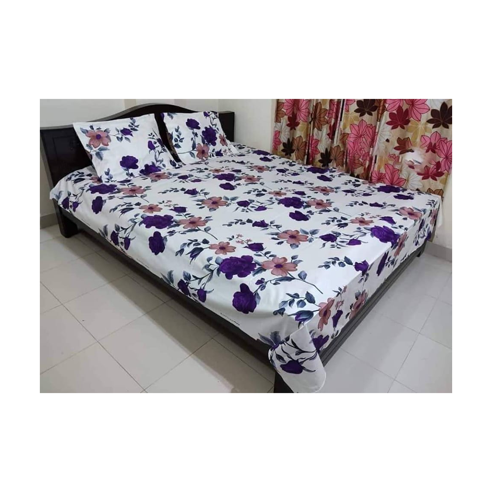 King Size Cotton Twill Bedsheet - BT-139 - Multicolor