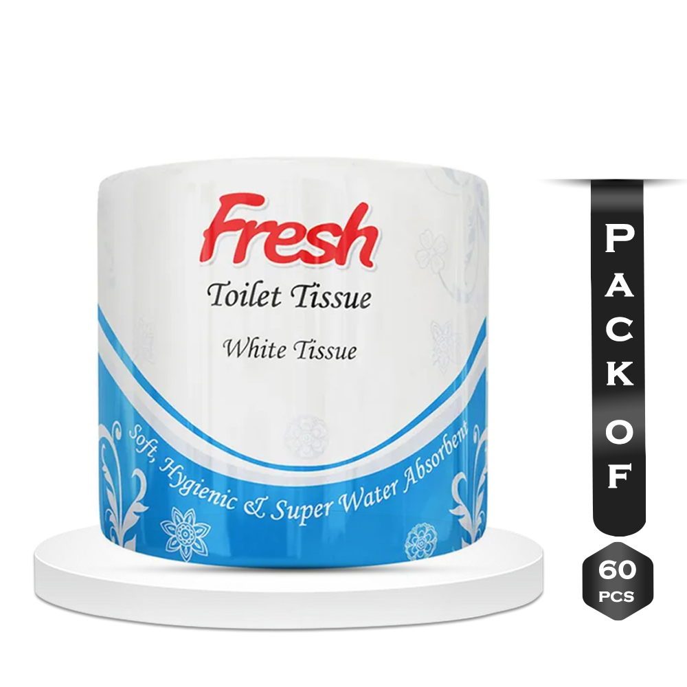 Pack Of 60 Pcs Fresh Toilet Tissue Paper - White