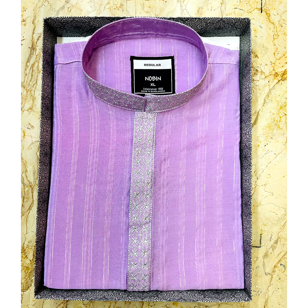 Nobin Unitika Panjabi for Men - Violet - F-117