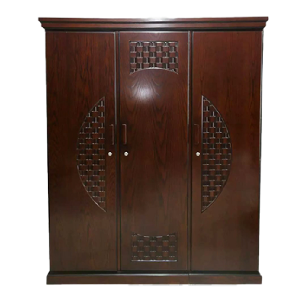 MDF Wood 3 Part Almira - 5x6.5 Feet - Dark Brown - ZF-AL-03