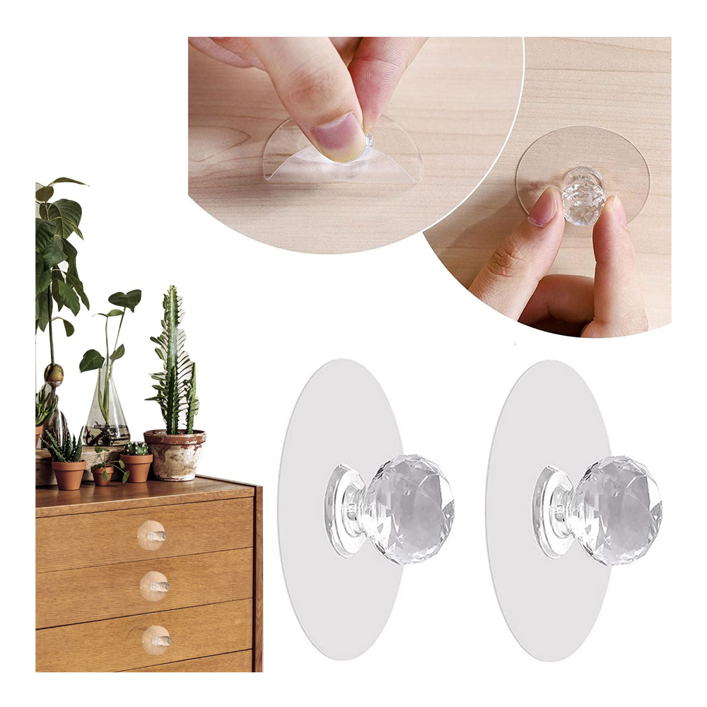 Crystal Door Knob for Door Cabinet Drawer - Transparent