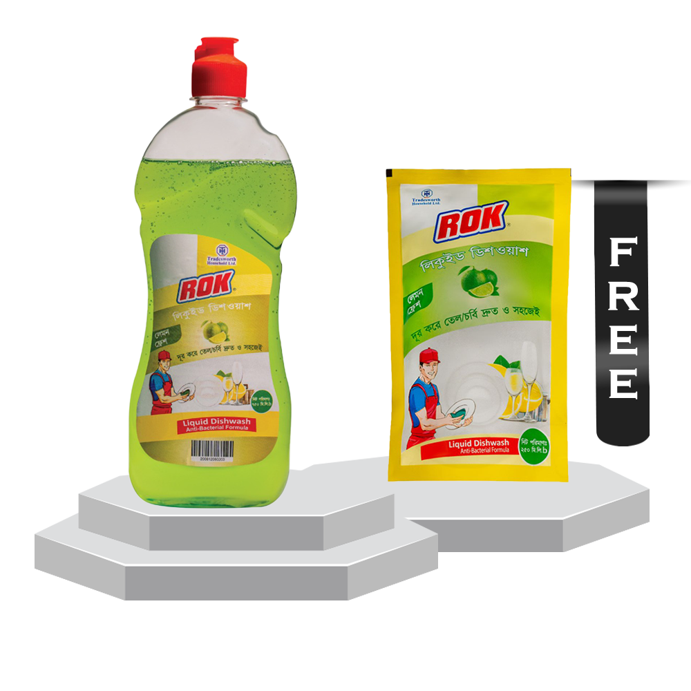 Buy Rok Lemon Liquid Dishwash - 750ml And Get Free Rok Lemon Liquid Dishwash - 250ml