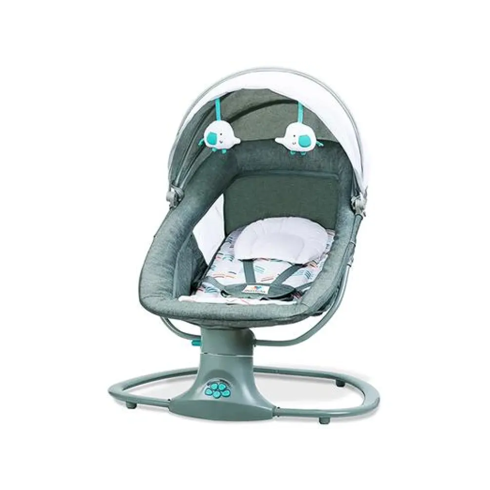 Deluxe Multi-Functional Remote Control Bassinet Bouncer For Baby With Vibration Rattles - Gray