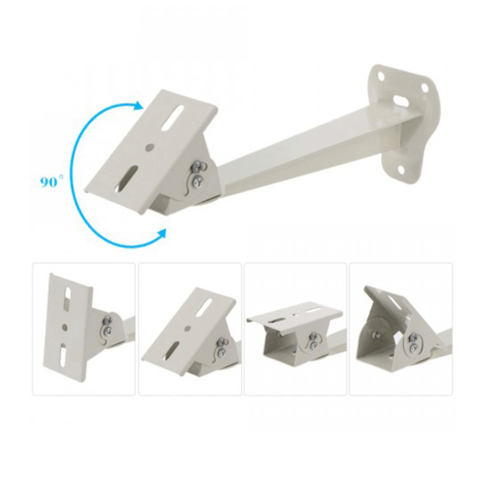 Wall Mount Metal CCTV Security Camera Bracket Stand - White