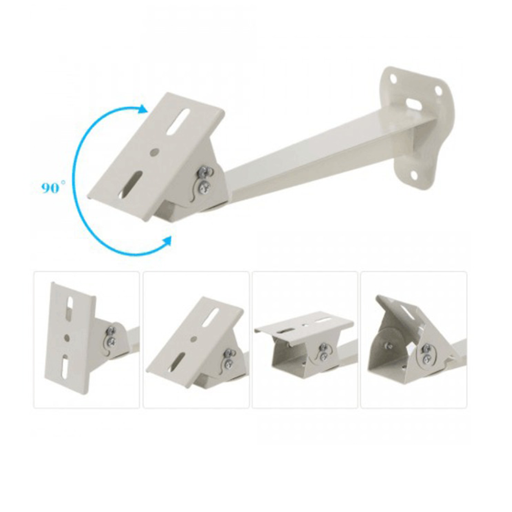 Wall Mount Metal Cctv Security Camera Bracket Stand - White