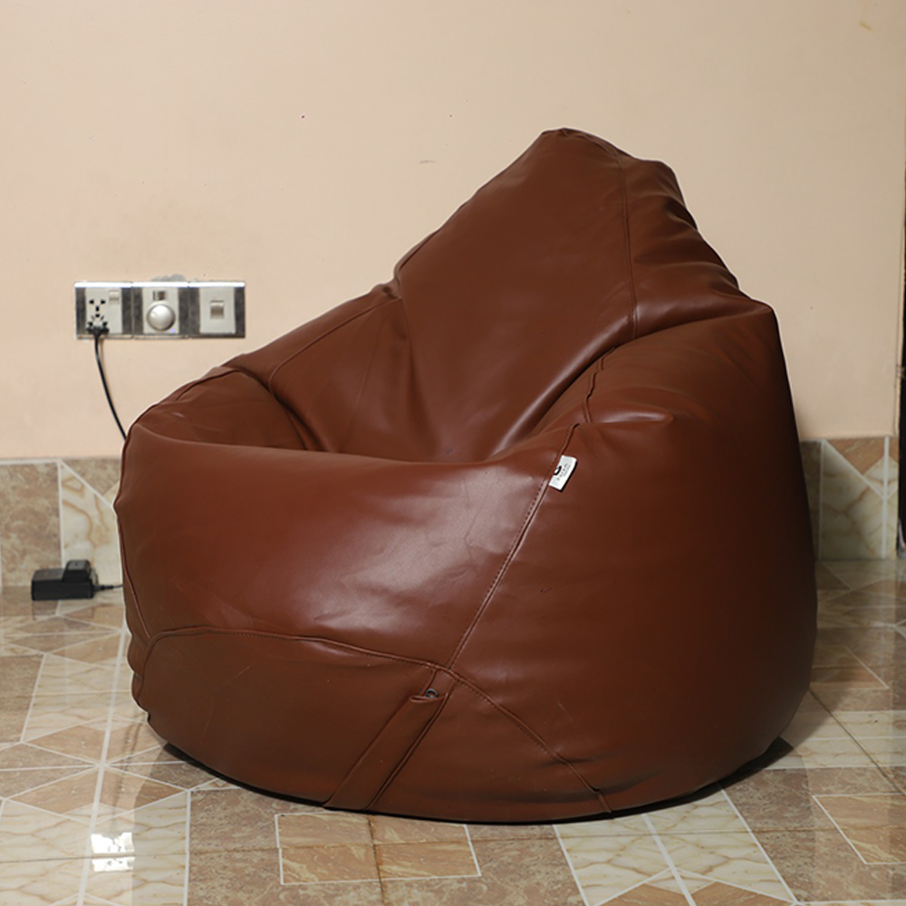 Leather Bean Bag XXL With Extended Back Support - Coconut - APL2CC