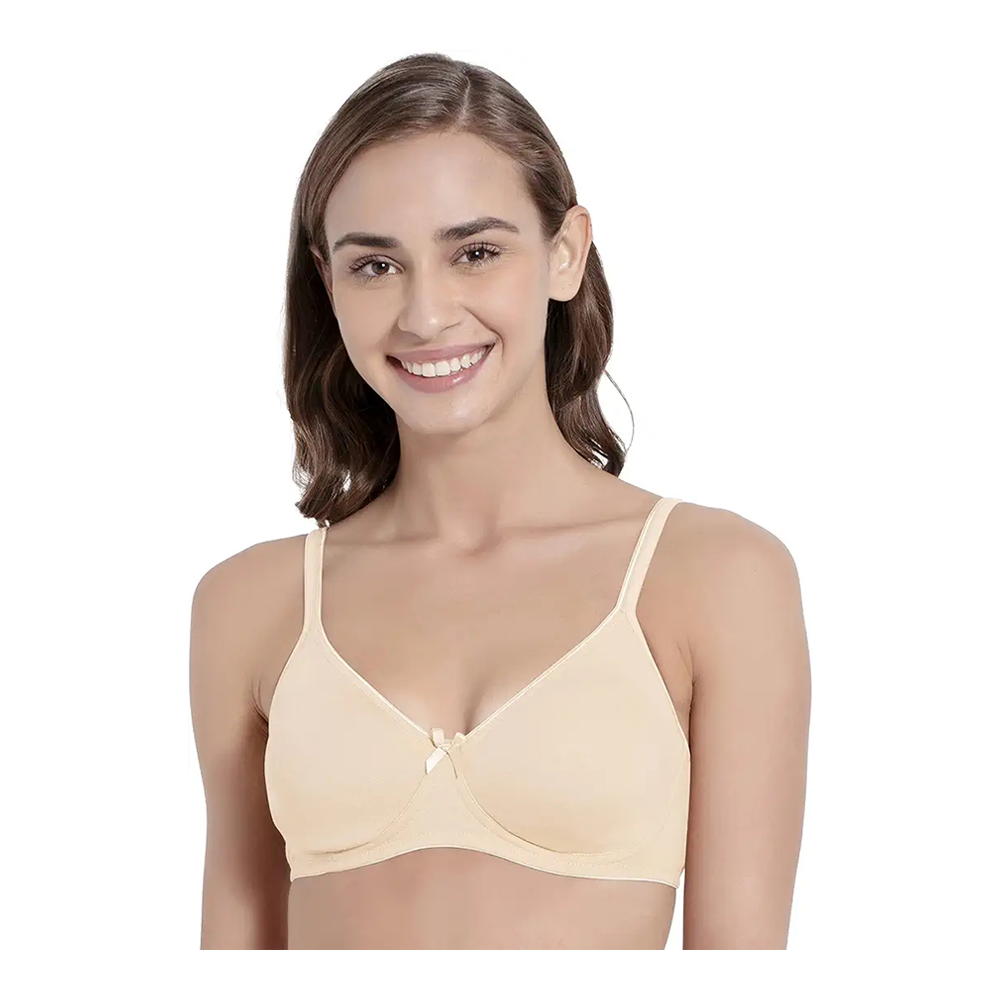 Super Combed Cotton Wirefree Non Padded Bra For Women - Skin