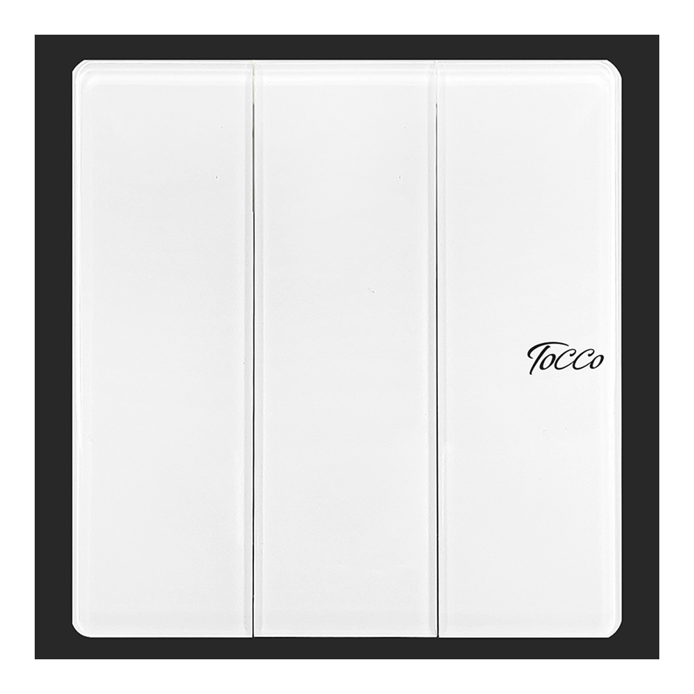 Tocco A1 Series 3 Gang 1 Way Luxury Glass Panel Switch - White