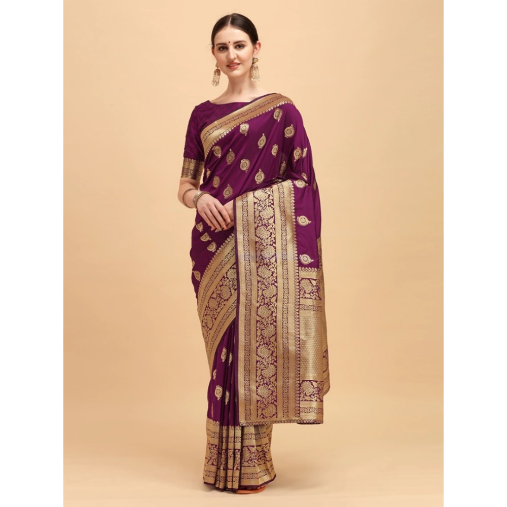 Silk Printed Saree With Blouse Piece For Women - MN-705