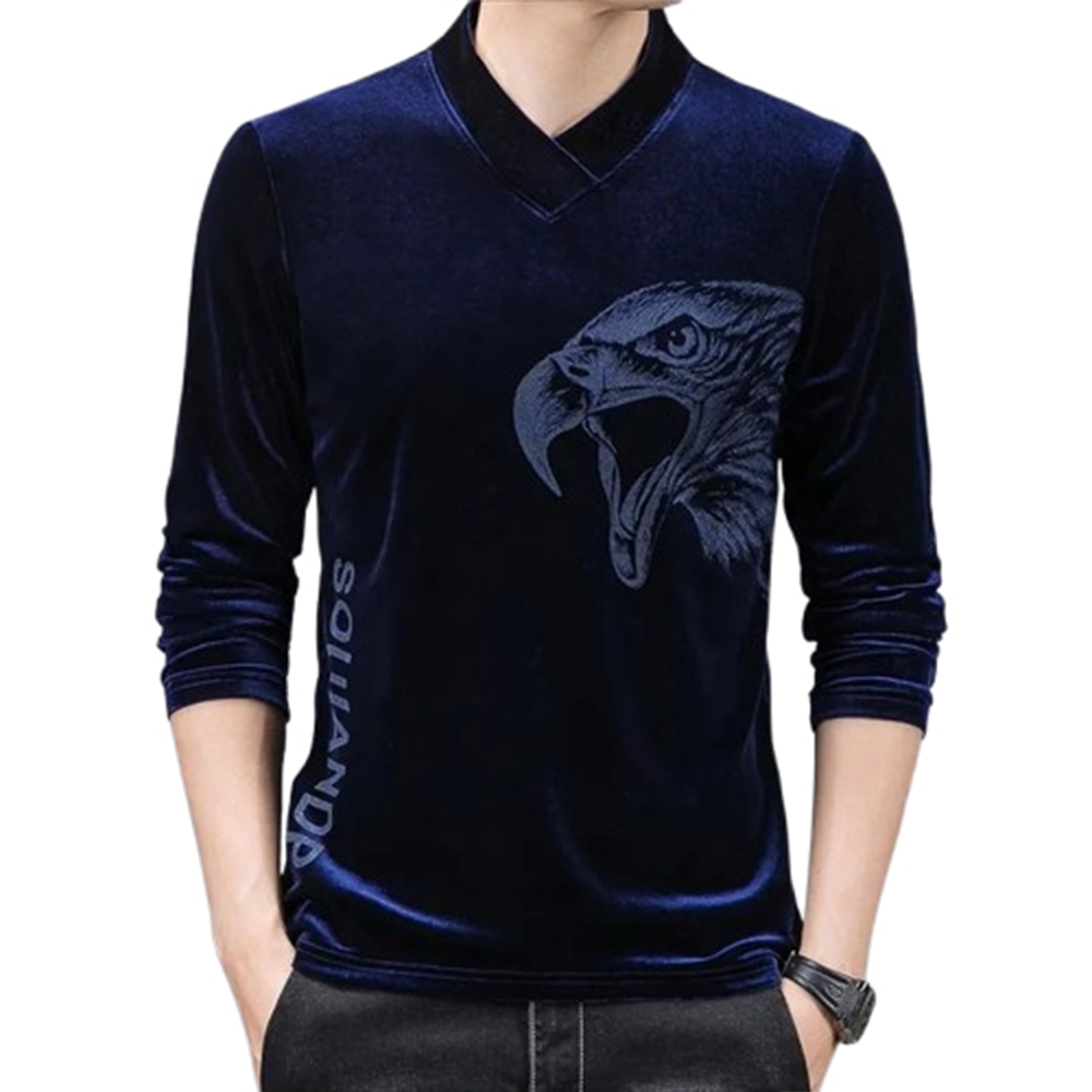 PP Jersey Full Sleeve Winter T-Shirt for Men - Navy Blue - PF-29