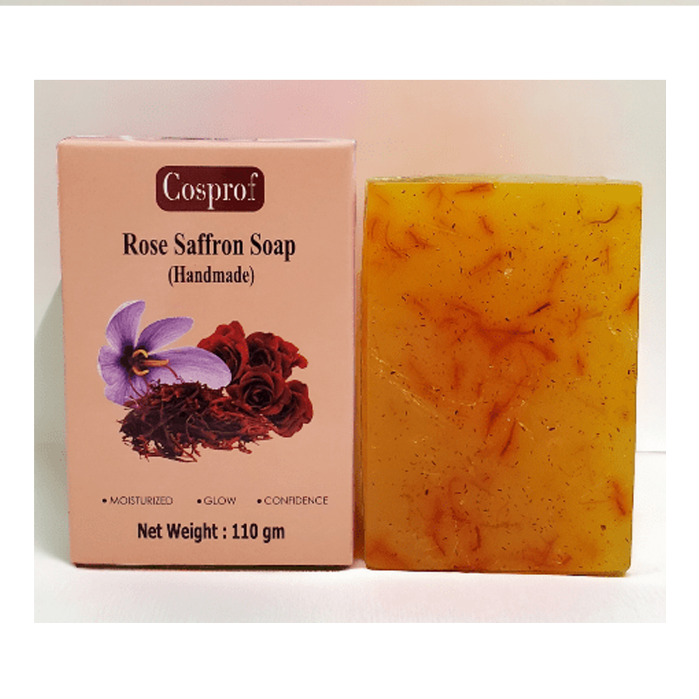 Cosprof Handmade Premium Rose Saffron Soap - 108gm