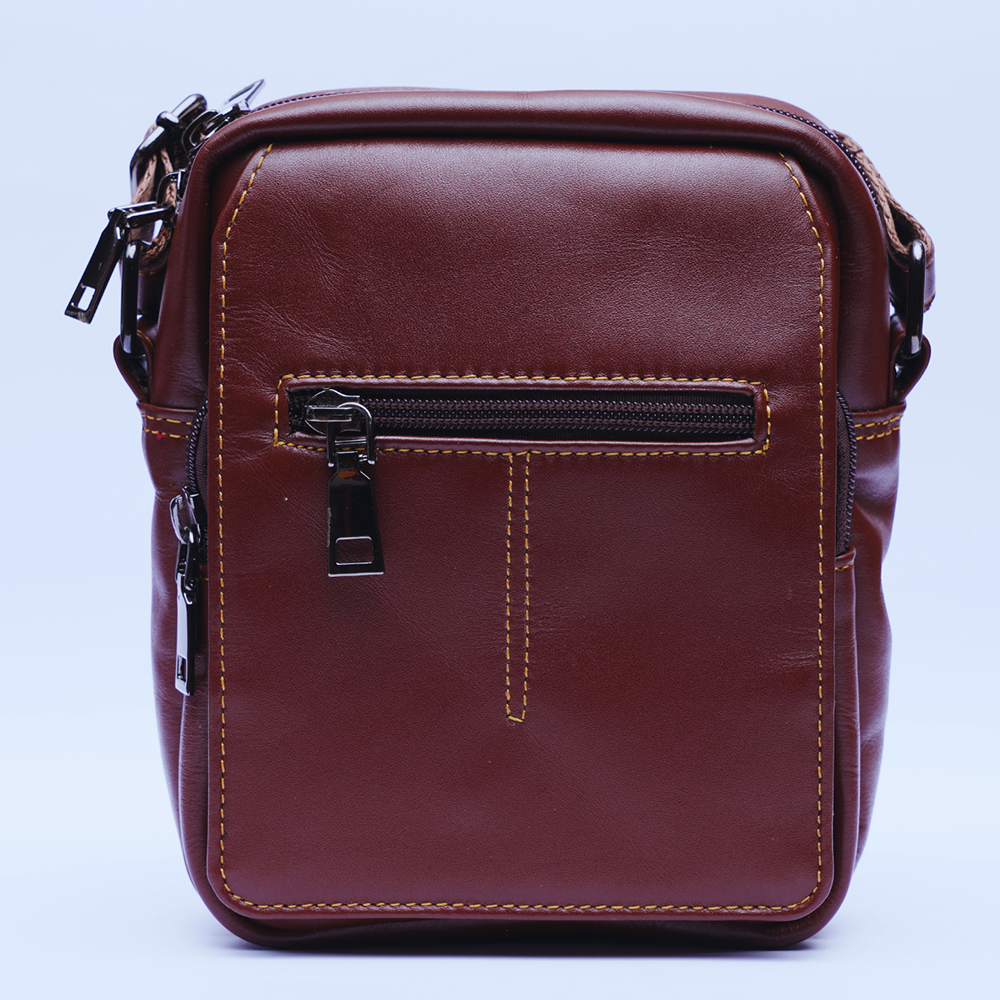 Zays Leather Cross Body Bag For Men - Chocolate -  ZBG102