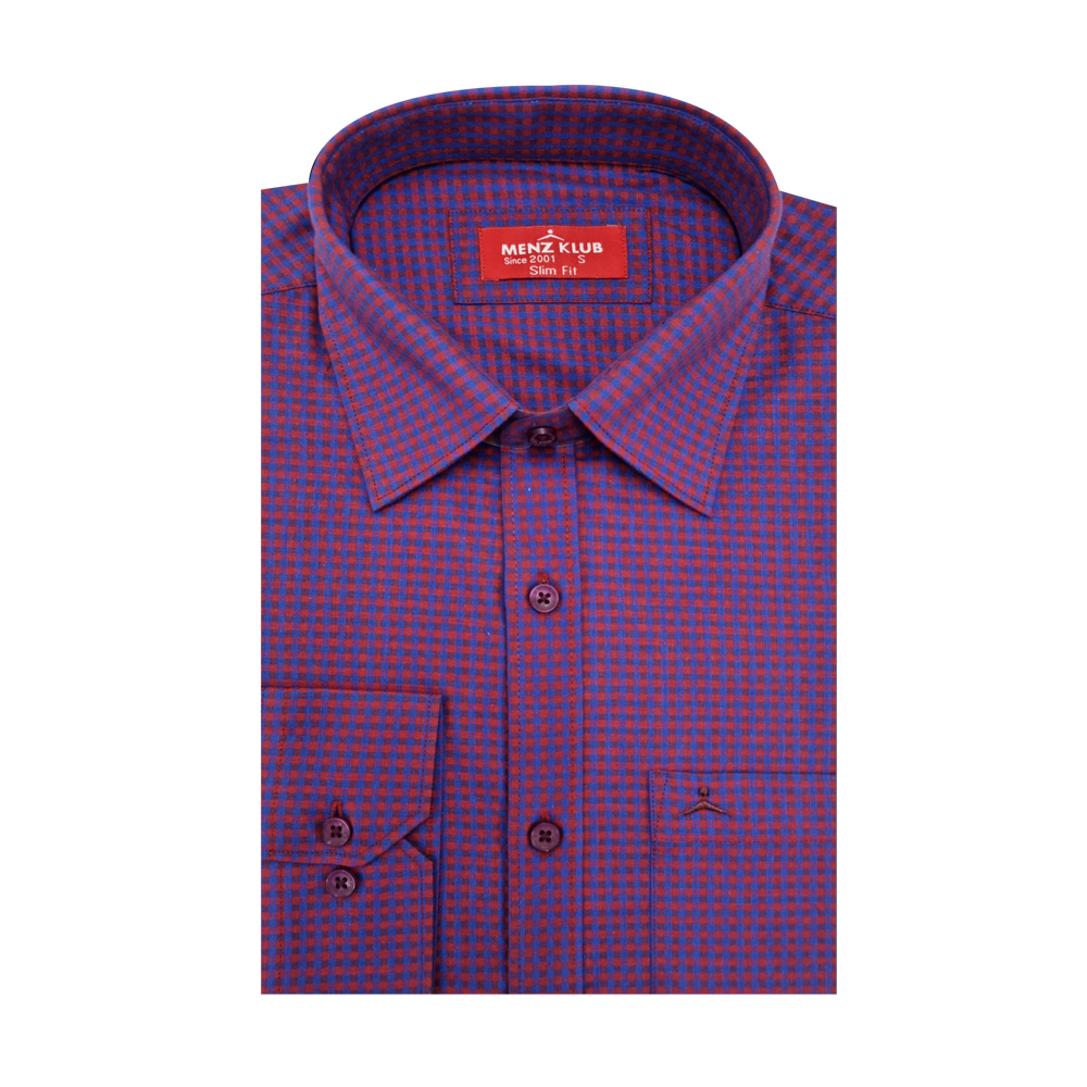 Menz Klub Cotton Full Sleeve Shirt For Men - Purple - 2245