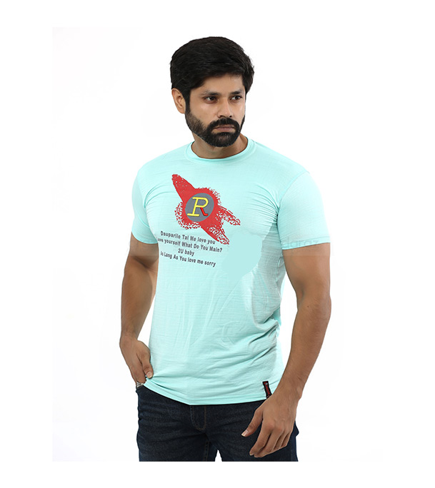 Short Sleeve T-Shirt for Men - Light Sky Blue