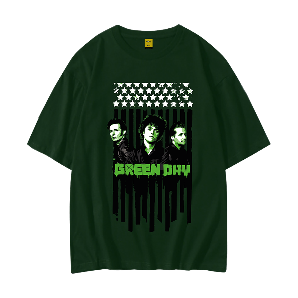 Cotton Drop Shoulder T-Shirt For Men - Green Day