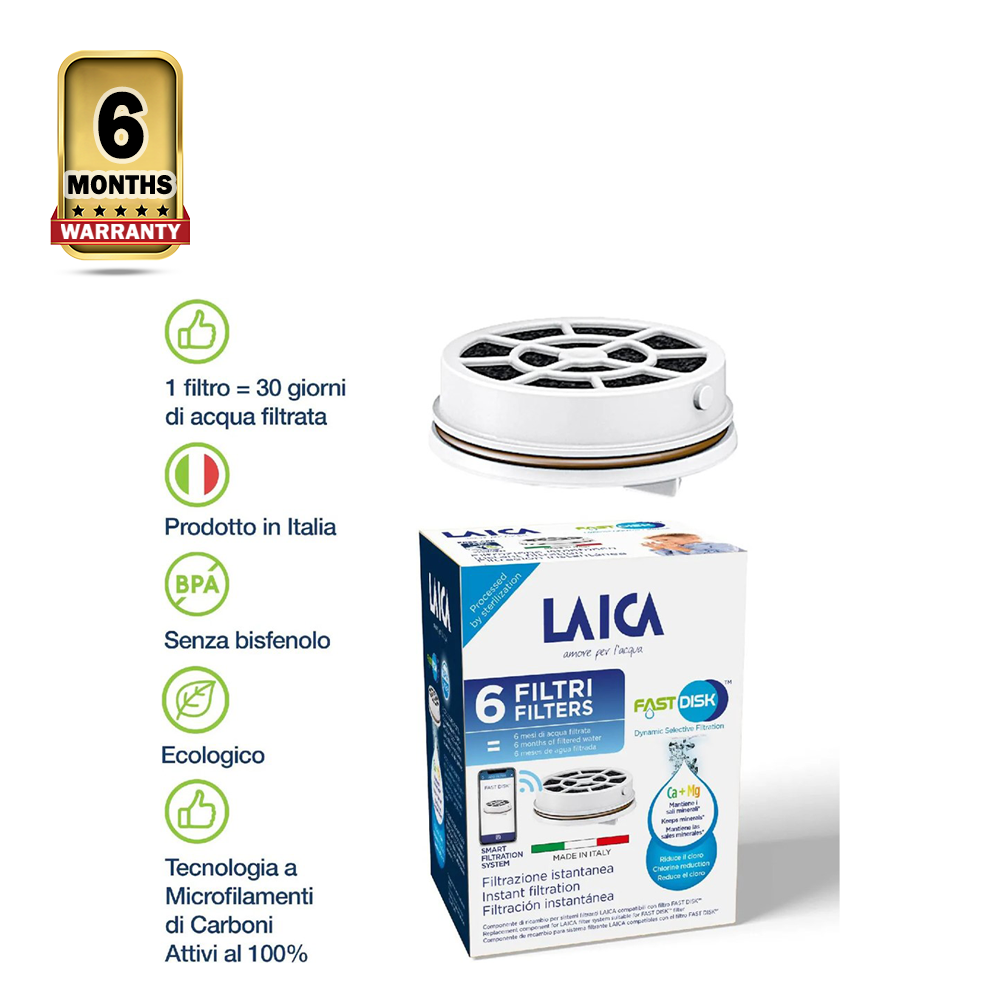 Pack of 6Pcs Laica FD06A00 Filter Fat Disk - White