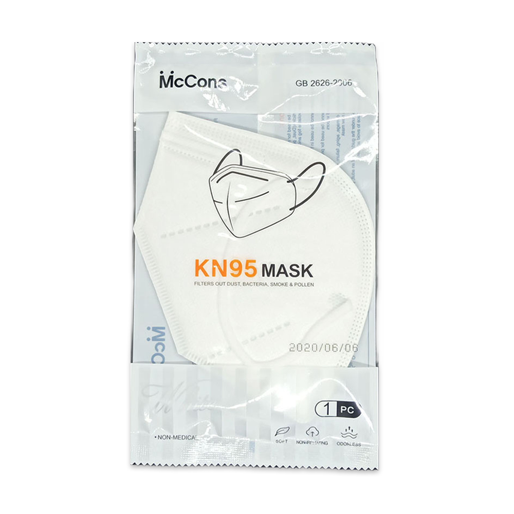 McCons KN-95 Protective Mask With Steel And PVC Nose Clip - White - 132714936