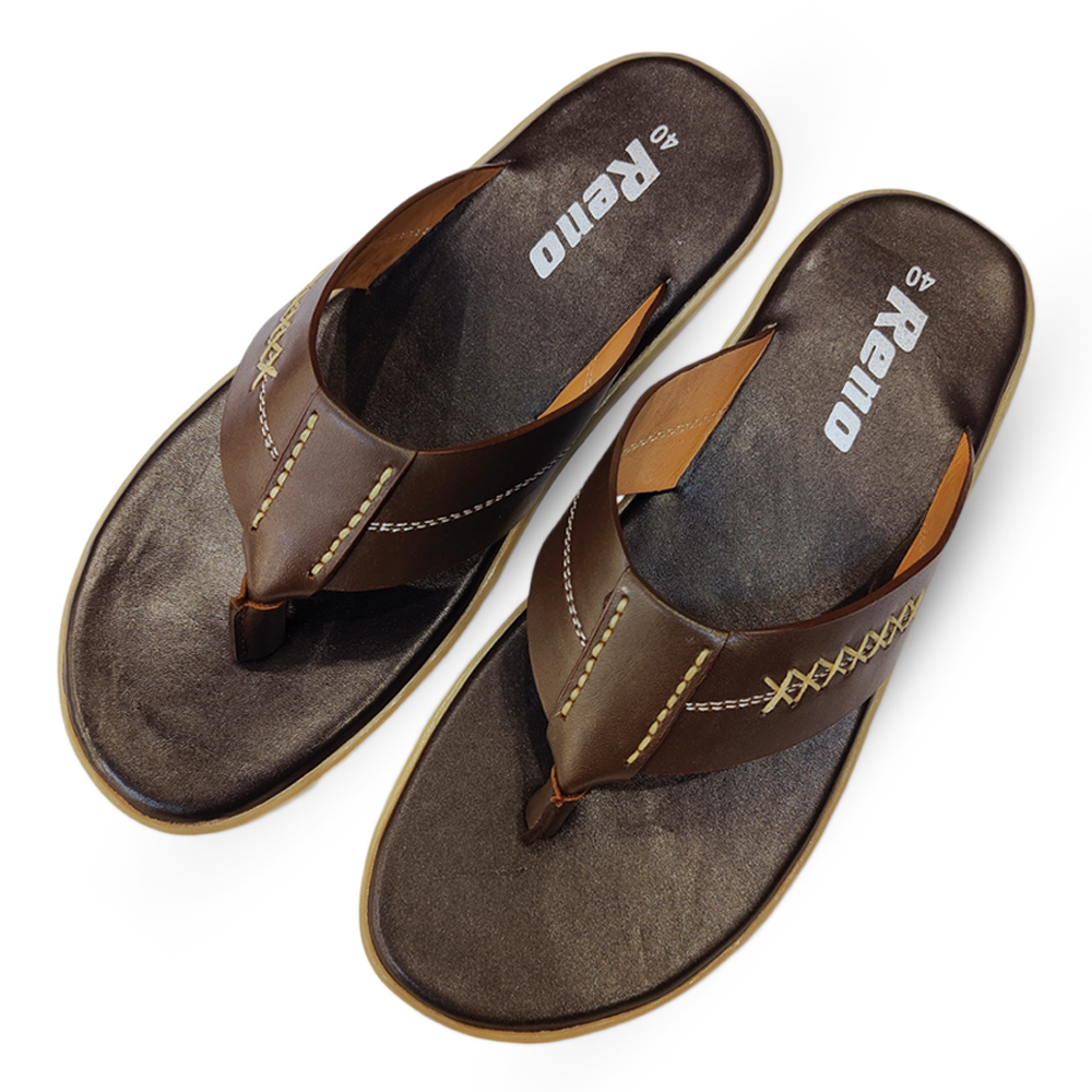 Leather Sandal for Men - Chocolate - RS7065