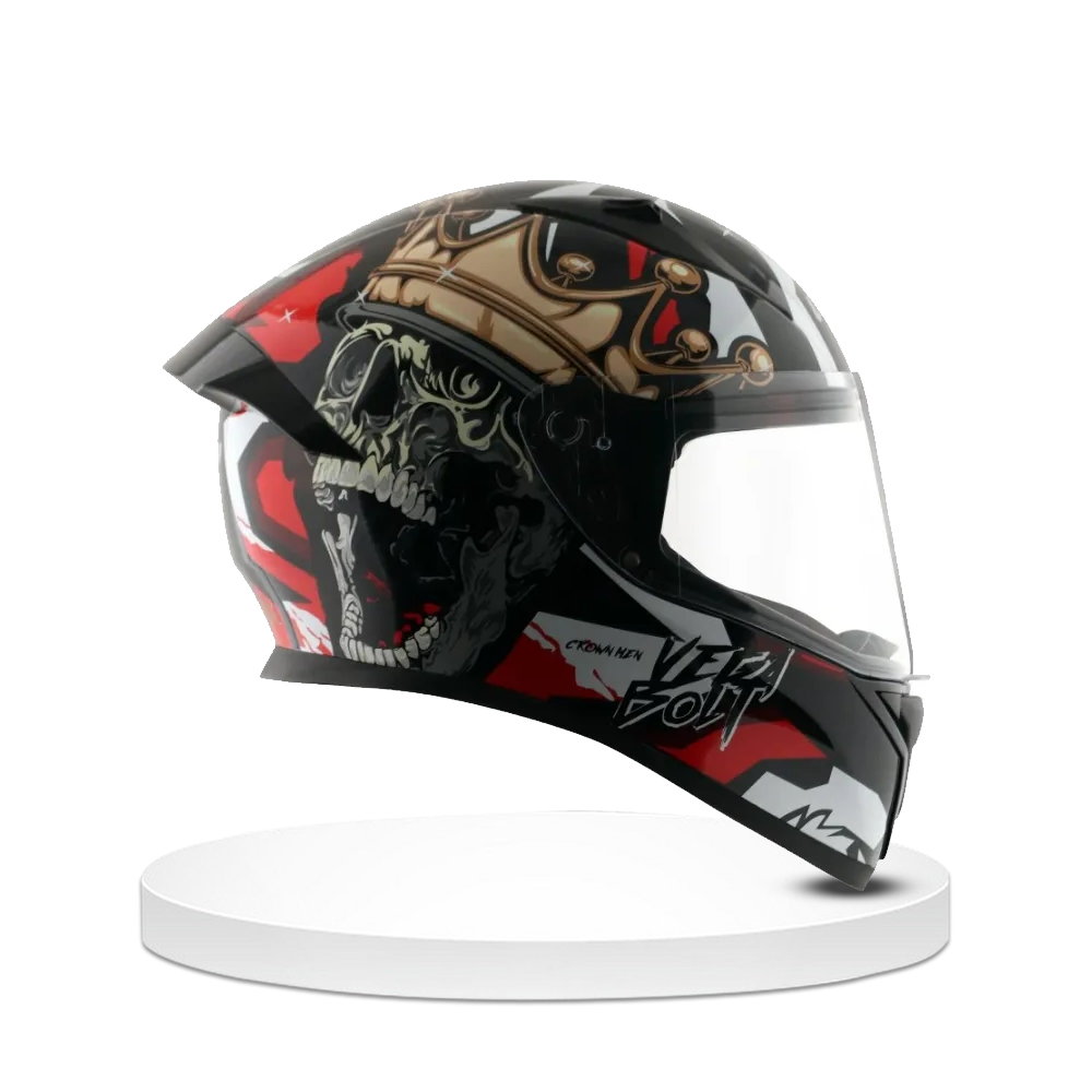 Vega Crown Full Face Bick Helmet - Red and Black