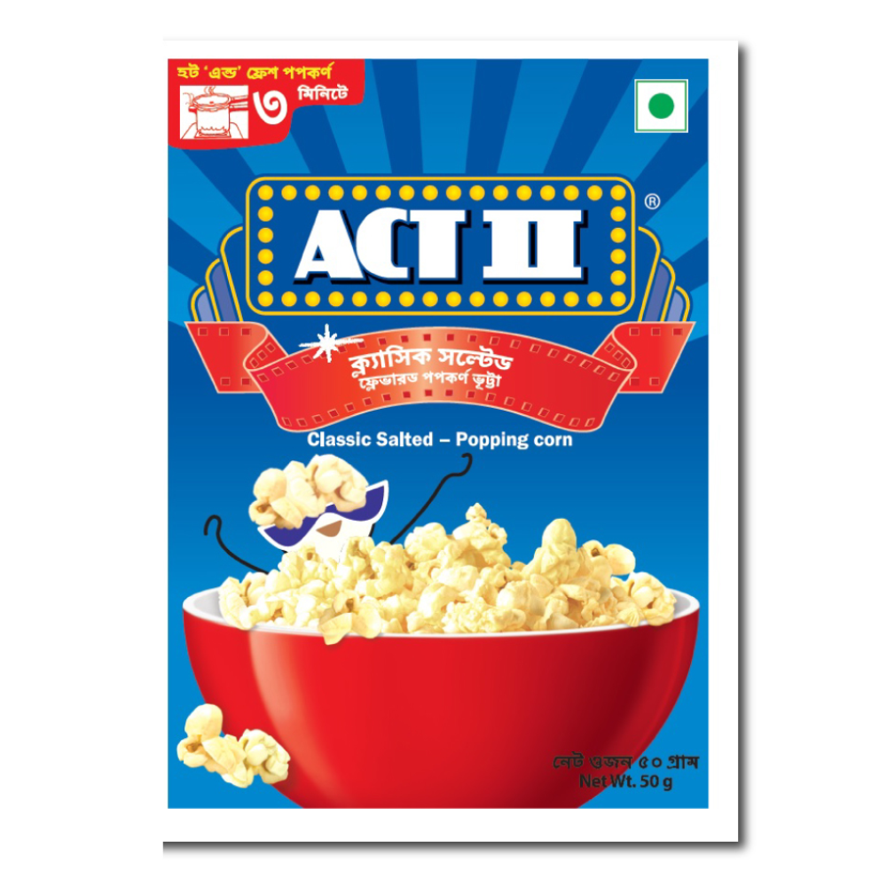 ACT II Classic Salted Instant Popcorn - 50gm - AB01