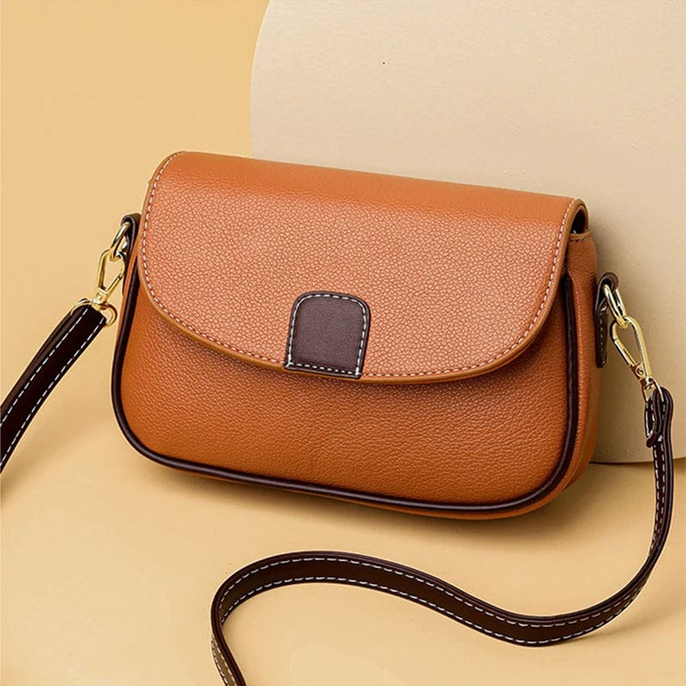 PU Leather Crossbody Hand Bag For Women - Orange