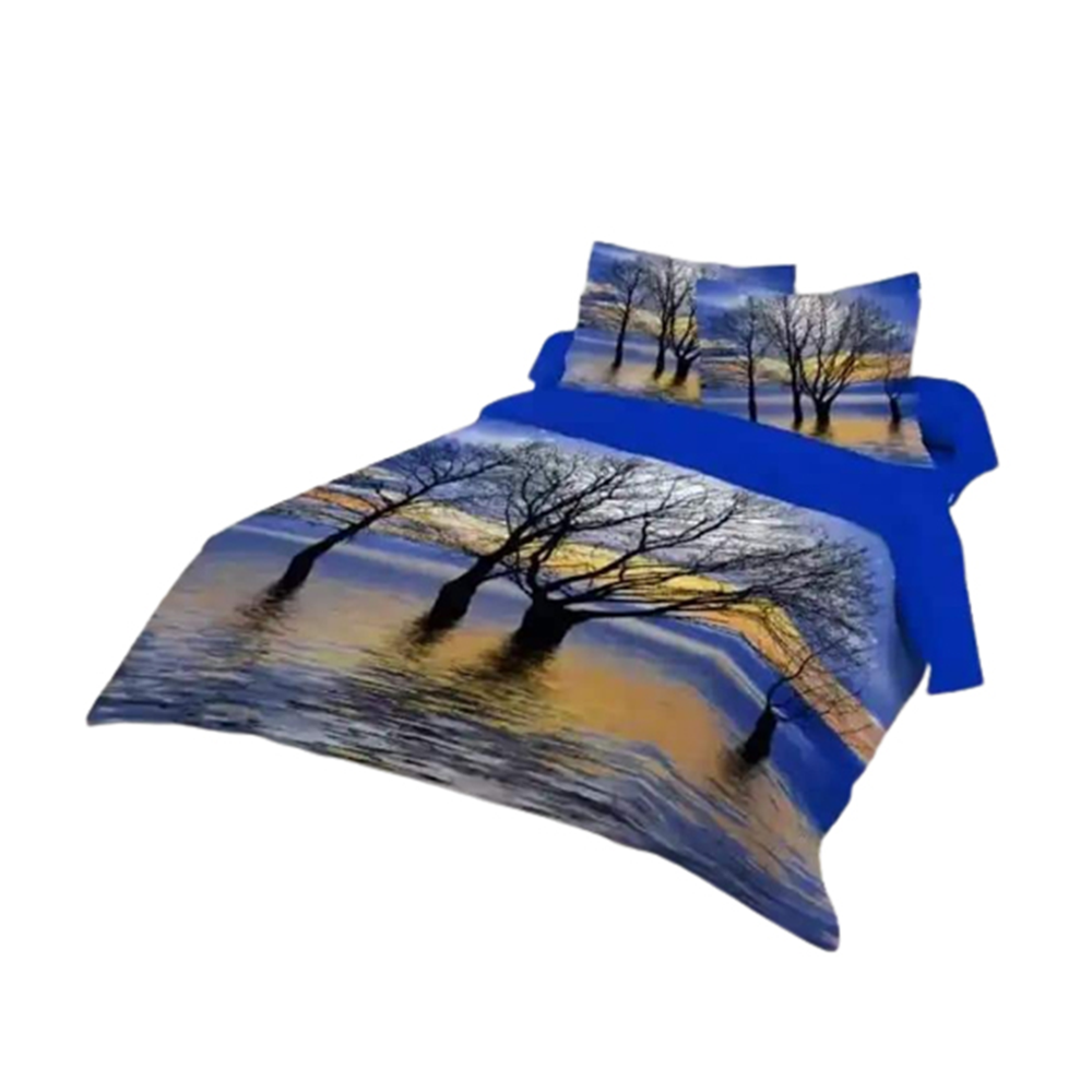 Cotton Panel King Size Bedsheet - Multicolor - ST-314