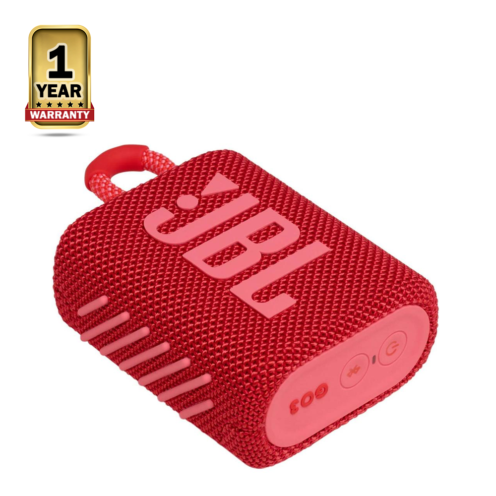 JBL GO 3 Portable Bluetooth Speaker - Red