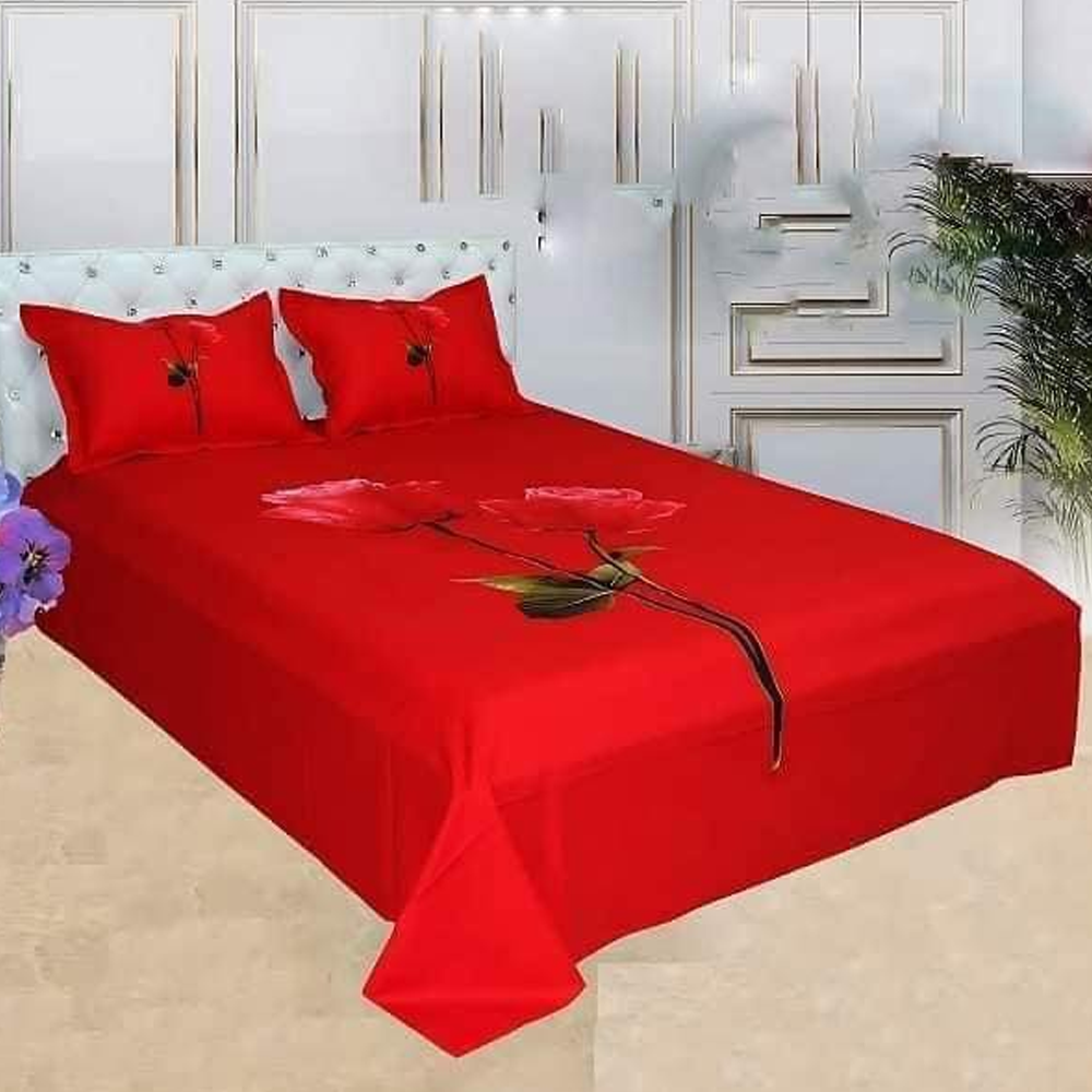 Panel Cotton King Size Bedsheet With Pillow Cover - Multicolor - 192419