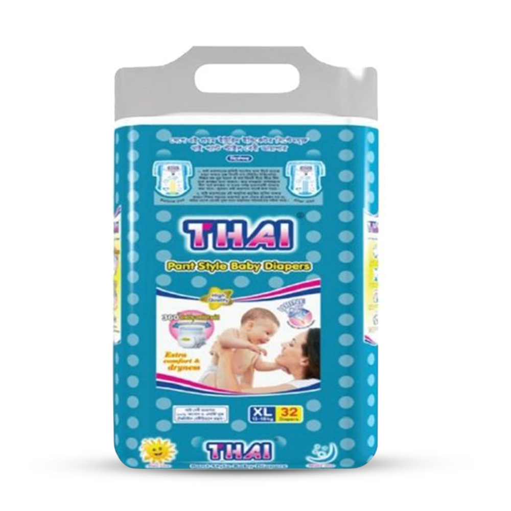 Thai Pan Style Baby Diaper - XL - 13-18kg - 32 Pcs