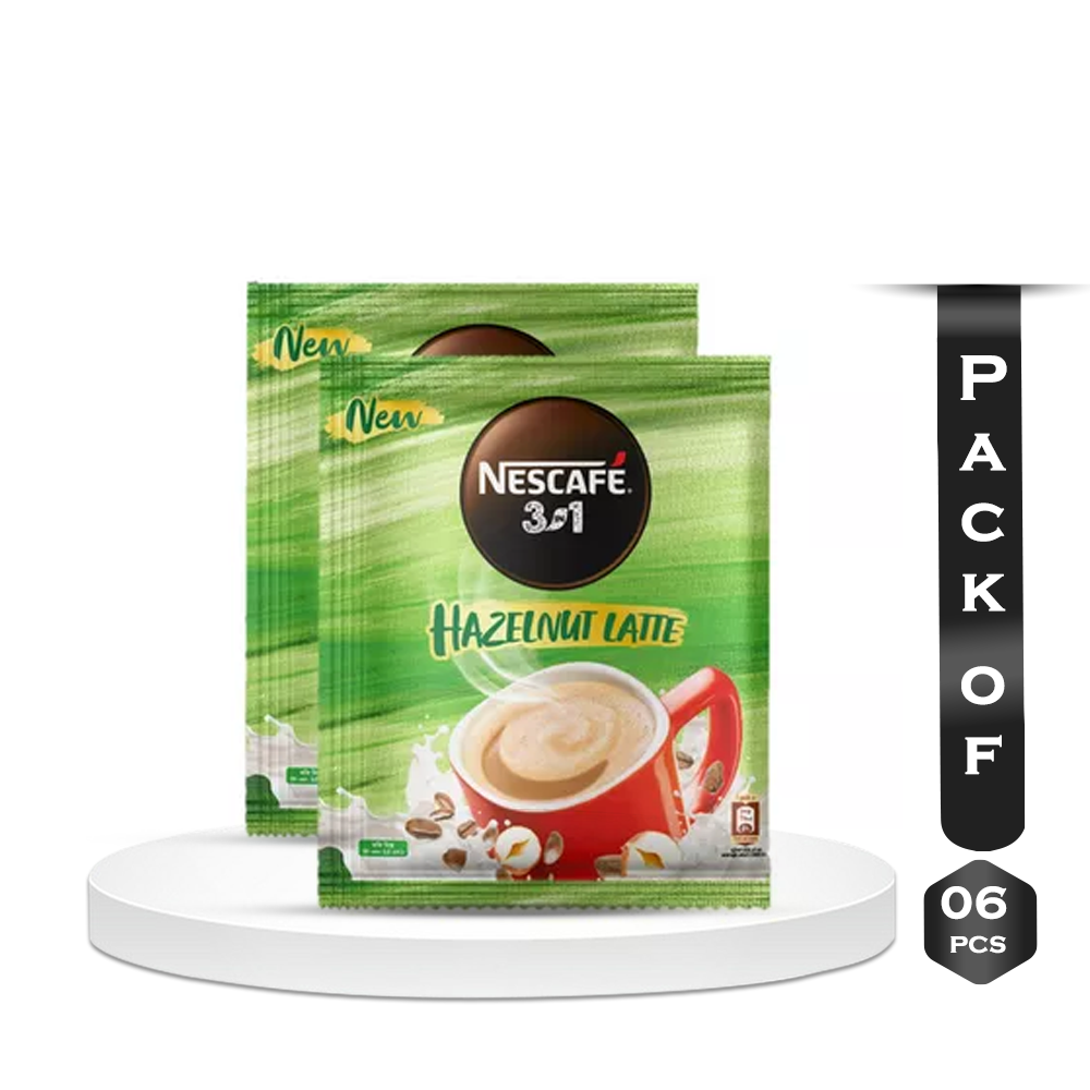 Pack of 6pcs Nescafe Hazelnut Latte Coffee Mix - 6*25 gm