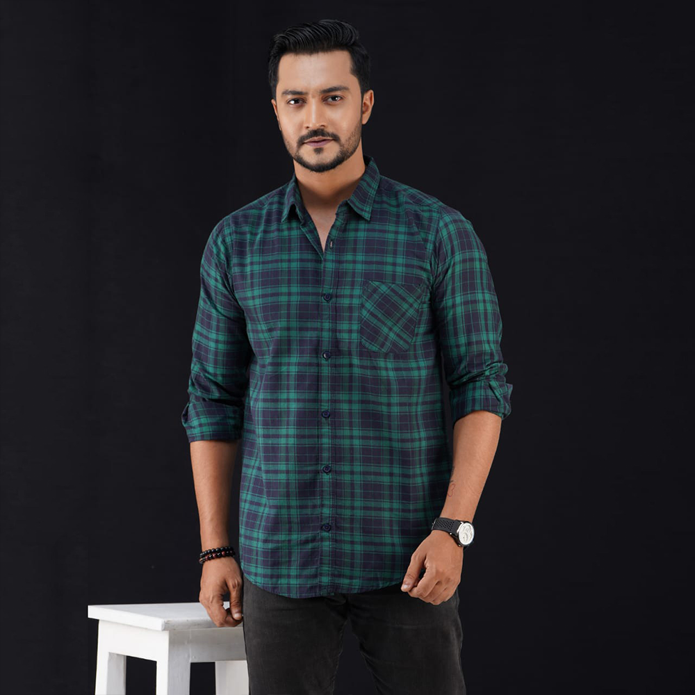 Cotton Full Sleeve Check Shirt For Men - Multicolor - Shirt-04