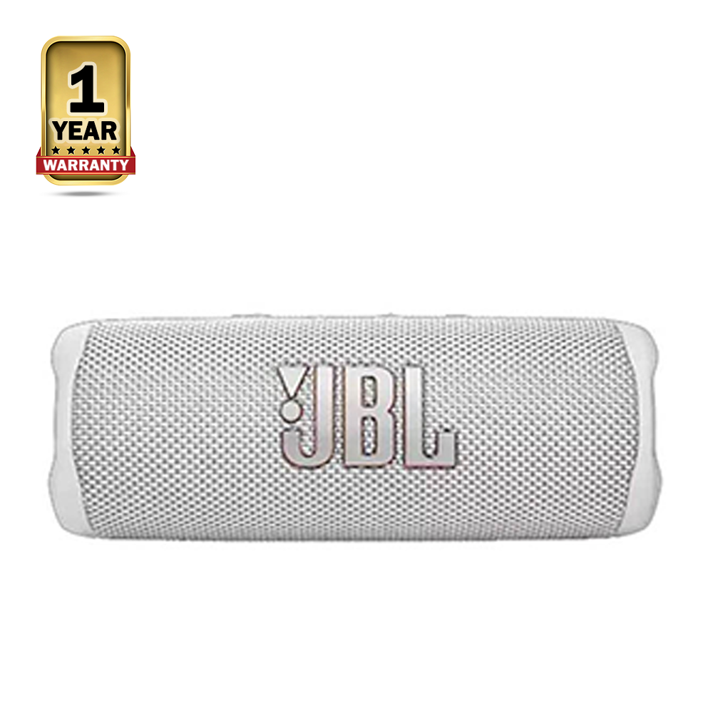 JBL Flip 6 IP67 Waterproof Portable Bluetooth Speaker - White 