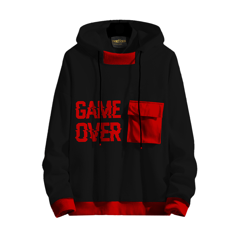 Cotton Game Over Pocket Hoodie For Men