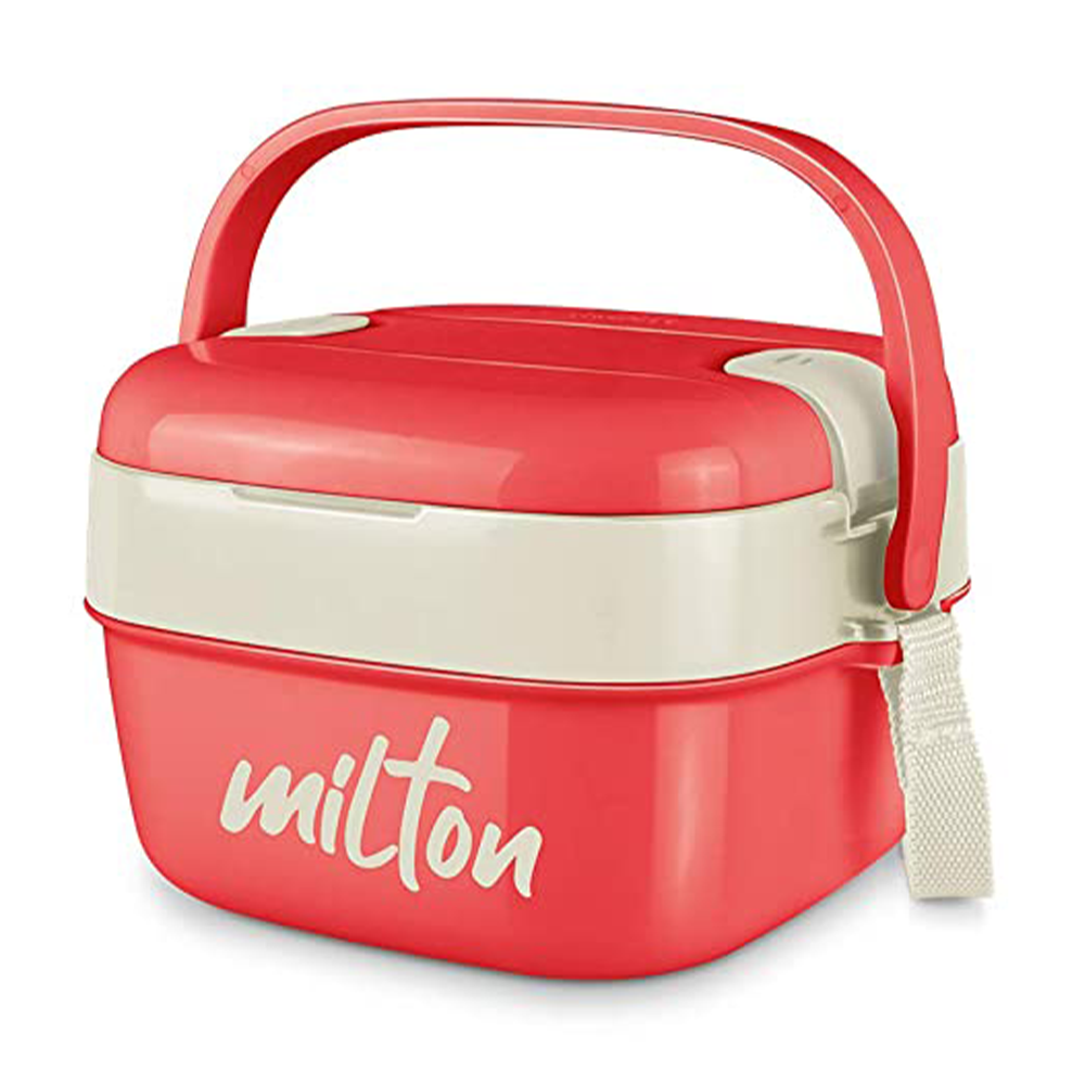 Milton Cubic Small Stainless Steel Tiffin Box - 800 ml - Red