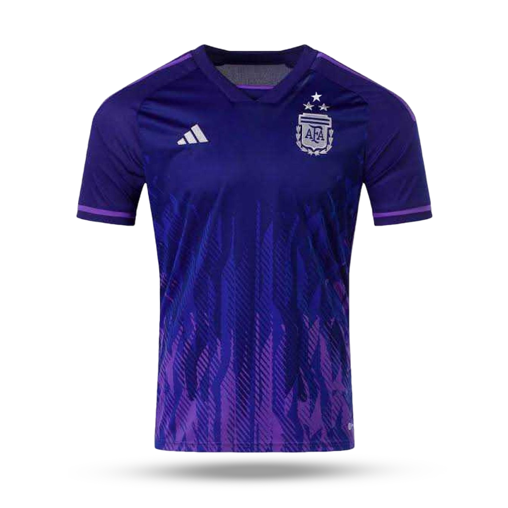 Argentina 3Star Away Polyester Half Sleeves Away Jersey World Cup Football 2022 - Purple