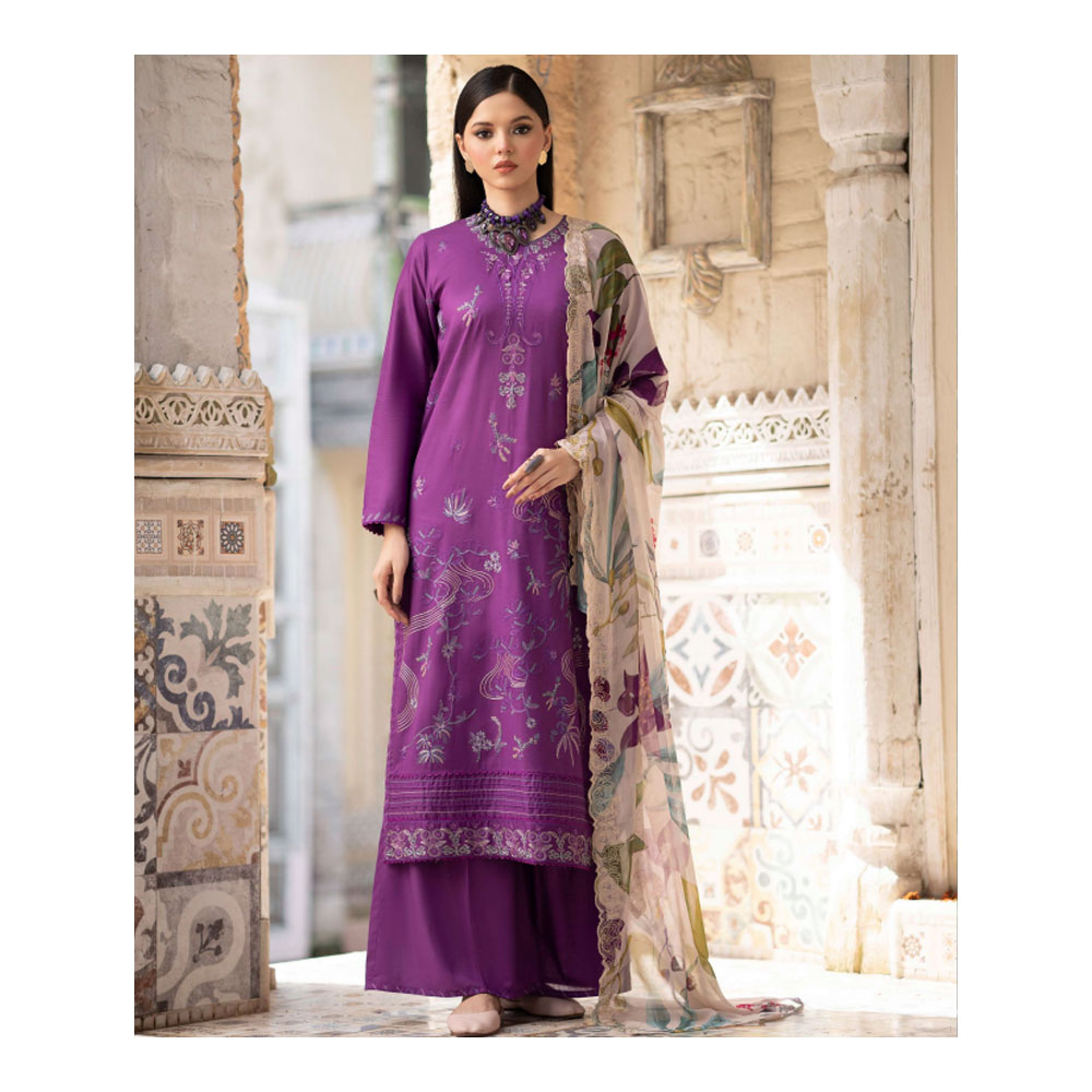 Embroidered Salwar Kameez  for Women - Purple - HP-3PP-303 (1 Pc Ring Free)