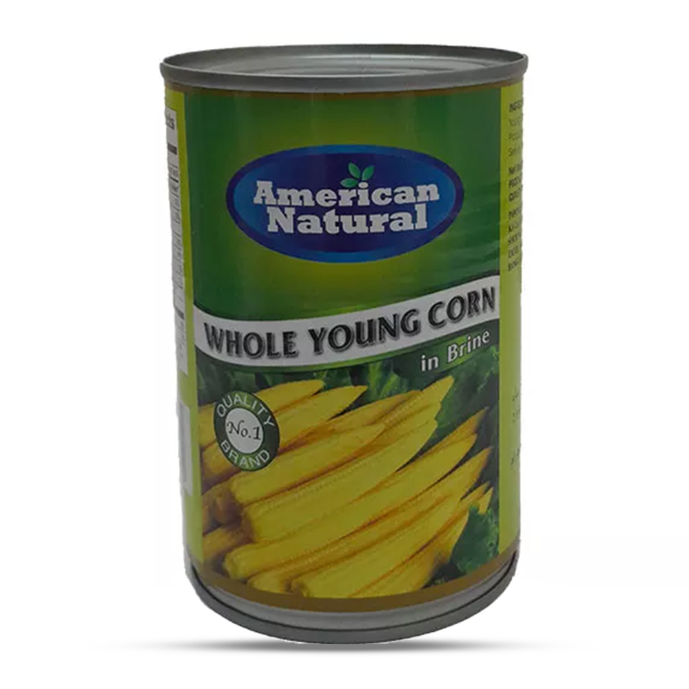 American Natural Whole Young Baby Corn - 425gm